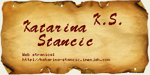Katarina Stančić vizit kartica